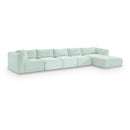 Meridian Shaggy Mint Corduroy Performance Fabric Modular Sectional IMAGE 1