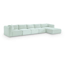  Manufacturer Color_Mint -- Shaggy 176" Mint Corduroy Performance Fabric Upholstered 5 pc Modular Sectional IMAGE 1