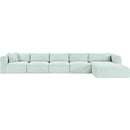  Manufacturer Color_Mint -- Shaggy 176" Mint Corduroy Performance Fabric Upholstered 5 pc Modular Sectional IMAGE 3