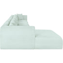  Manufacturer Color_Mint -- Shaggy 176" Mint Corduroy Performance Fabric Upholstered 5 pc Modular Sectional IMAGE 4