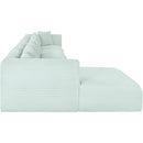 Meridian Shaggy Mint Corduroy Performance Fabric Modular Sectional IMAGE 4