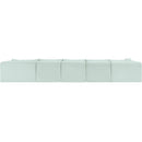 Meridian Shaggy Mint Corduroy Performance Fabric Modular Sectional IMAGE 5
