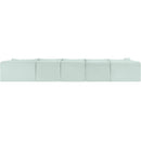 Manufacturer Color_Mint -- Shaggy 176" Mint Corduroy Performance Fabric Upholstered 5 pc Modular Sectional IMAGE 5