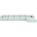  Manufacturer Color_Mint -- Shaggy 176" Mint Corduroy Performance Fabric Upholstered 5 pc Modular Sectional IMAGE 6