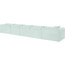  Manufacturer Color_Mint -- Shaggy 176" Mint Corduroy Performance Fabric Upholstered 5 pc Modular Sectional IMAGE 7