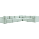 Meridian Shaggy Mint Corduroy Performance Fabric Modular Sectional IMAGE 3