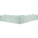  Manufacturer Color_Mint -- Shaggy 140" Mint Corduroy Performance Fabric Upholstered 6 pc Modular Sectional IMAGE 7