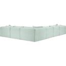 Meridian Shaggy Mint Corduroy Performance Fabric Modular Sectional IMAGE 7