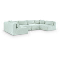  Manufacturer Color_Mint -- Shaggy 140" Mint Corduroy Performance Fabric Upholstered 6 pc Modular Sectional IMAGE 1
