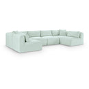 Manufacturer Color_Mint -- Shaggy 140" Mint Corduroy Performance Fabric Upholstered 6 pc Modular Sectional IMAGE 1