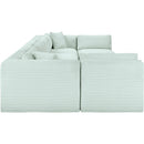  Manufacturer Color_Mint -- Shaggy 140" Mint Corduroy Performance Fabric Upholstered 6 pc Modular Sectional IMAGE 4