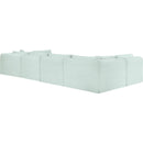  Manufacturer Color_Mint -- Shaggy 140" Mint Corduroy Performance Fabric Upholstered 6 pc Modular Sectional IMAGE 7