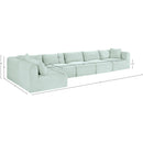 Manufacturer Color_Mint -- Shaggy 171" Mint Corduroy Performance Fabric Upholstered 6 pc Modular Sectional IMAGE 12