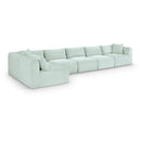 Meridian Shaggy Mint Corduroy Performance Fabric Modular Sectional IMAGE 1