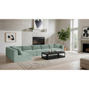Meridian Shaggy Mint Corduroy Performance Fabric Modular Sectional IMAGE 2