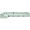 Manufacturer Color_Mint -- Shaggy 171" Mint Corduroy Performance Fabric Upholstered 6 pc Modular Sectional IMAGE 5