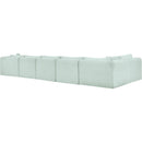  Manufacturer Color_Mint -- Shaggy 171" Mint Corduroy Performance Fabric Upholstered 6 pc Modular Sectional IMAGE 6