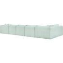 Meridian Shaggy Mint Corduroy Performance Fabric Modular Sectional IMAGE 6