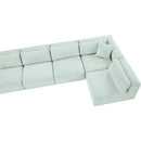  Manufacturer Color_Mint -- Shaggy 171" Mint Corduroy Performance Fabric Upholstered 6 pc Modular Sectional IMAGE 9