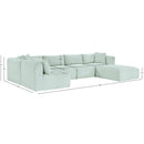  Manufacturer Color_Mint -- Shaggy 140" Mint Corduroy Performance Fabric Upholstered 6 pc Modular Sectional IMAGE 13