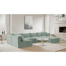  Manufacturer Color_Mint -- Shaggy 140" Mint Corduroy Performance Fabric Upholstered 6 pc Modular Sectional IMAGE 2
