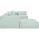  Manufacturer Color_Mint -- Shaggy 140" Mint Corduroy Performance Fabric Upholstered 6 pc Modular Sectional IMAGE 4