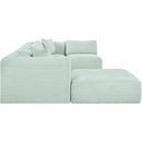 Meridian Shaggy Mint Corduroy Performance Fabric Modular Sectional IMAGE 4