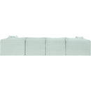  Manufacturer Color_Mint -- Shaggy 140" Mint Corduroy Performance Fabric Upholstered 6 pc Modular Sectional IMAGE 5