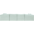 Meridian Shaggy Mint Corduroy Performance Fabric Modular Sectional IMAGE 5