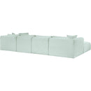  Manufacturer Color_Mint -- Shaggy 140" Mint Corduroy Performance Fabric Upholstered 6 pc Modular Sectional IMAGE 7