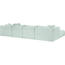 Meridian Shaggy Mint Corduroy Performance Fabric Modular Sectional IMAGE 7