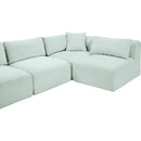 Meridian Shaggy Mint Corduroy Performance Fabric Modular Sectional IMAGE 9