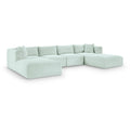  Manufacturer Color_Mint -- Shaggy 140" Mint Corduroy Performance Fabric Upholstered 6 pc Modular Sectional IMAGE 1