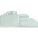  Manufacturer Color_Mint -- Shaggy 140" Mint Corduroy Performance Fabric Upholstered 6 pc Modular Sectional IMAGE 4