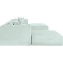 Meridian Shaggy Mint Corduroy Performance Fabric Modular Sectional IMAGE 4