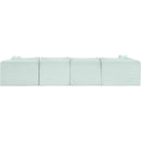 Meridian Shaggy Mint Corduroy Performance Fabric Modular Sectional IMAGE 5