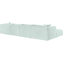  Manufacturer Color_Mint -- Shaggy 140" Mint Corduroy Performance Fabric Upholstered 6 pc Modular Sectional IMAGE 7