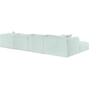 Meridian Shaggy Mint Corduroy Performance Fabric Modular Sectional IMAGE 7