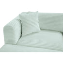  Manufacturer Color_Mint -- Shaggy 140" Mint Corduroy Performance Fabric Upholstered 6 pc Modular Sectional IMAGE 9