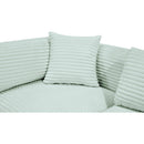 Meridian Shaggy Mint Corduroy Performance Fabric Modular Sectional IMAGE 11