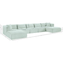  Manufacturer Color_Mint -- Shaggy 176" Mint Corduroy Performance Fabric Upholstered 6 pc Modular Sectional IMAGE 13