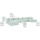  Manufacturer Color_Mint -- Shaggy 176" Mint Corduroy Performance Fabric Upholstered 6 pc Modular Sectional IMAGE 14
