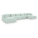  Manufacturer Color_Mint -- Shaggy 176" Mint Corduroy Performance Fabric Upholstered 6 pc Modular Sectional IMAGE 1