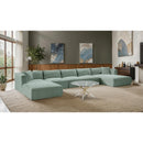 Meridian Shaggy Mint Corduroy Performance Fabric Modular Sectional IMAGE 2