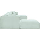 Meridian Shaggy Mint Corduroy Performance Fabric Modular Sectional IMAGE 4