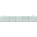  Manufacturer Color_Mint -- Shaggy 176" Mint Corduroy Performance Fabric Upholstered 6 pc Modular Sectional IMAGE 5
