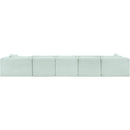 Meridian Shaggy Mint Corduroy Performance Fabric Modular Sectional IMAGE 5