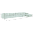  Manufacturer Color_Mint -- Shaggy 207" Mint Corduroy Performance Fabric Upholstered 6 pc Modular Sectional IMAGE 12