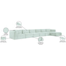  Manufacturer Color_Mint -- Shaggy 207" Mint Corduroy Performance Fabric Upholstered 6 pc Modular Sectional IMAGE 13