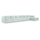  Manufacturer Color_Mint -- Shaggy 207" Mint Corduroy Performance Fabric Upholstered 6 pc Modular Sectional IMAGE 1
